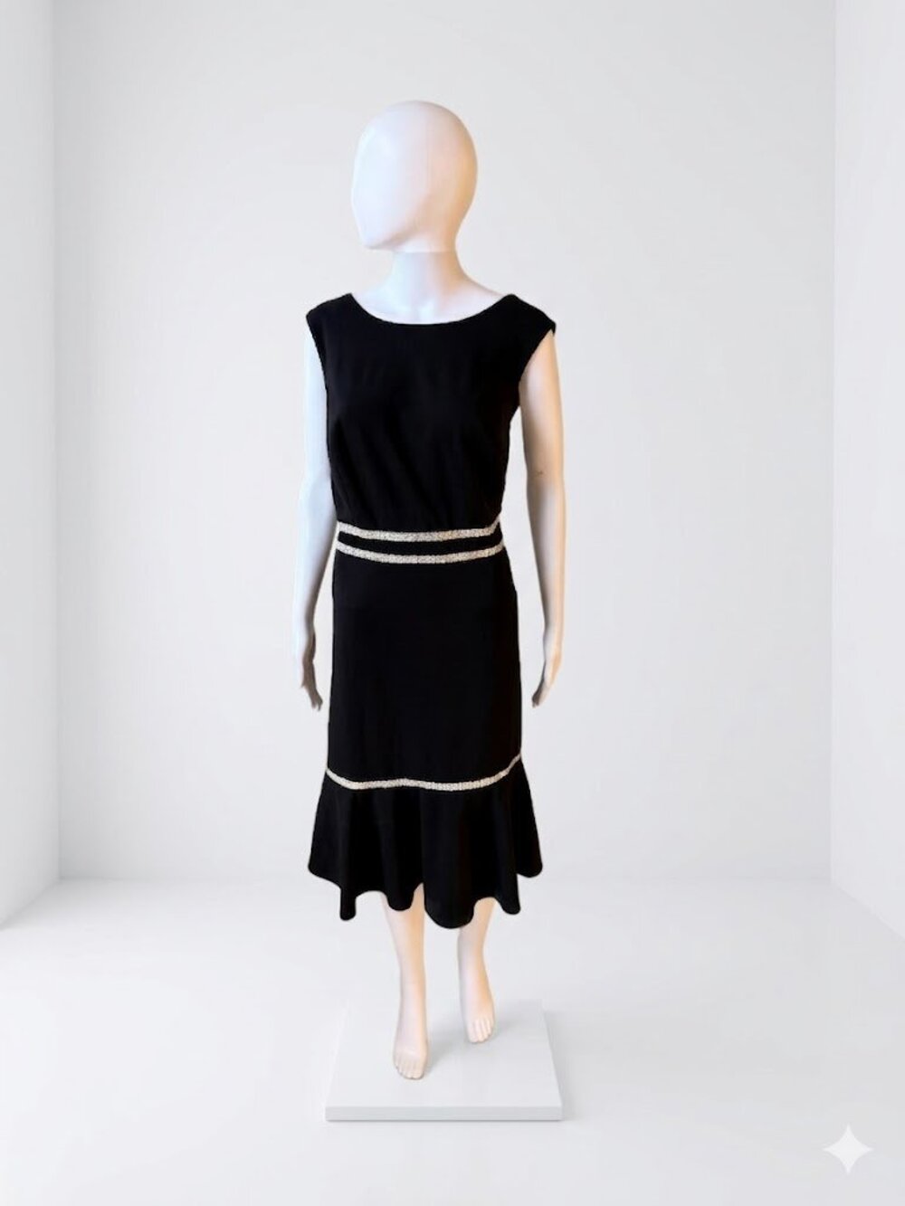 NWT R&M Richards Rhinestone Black Dress 16W